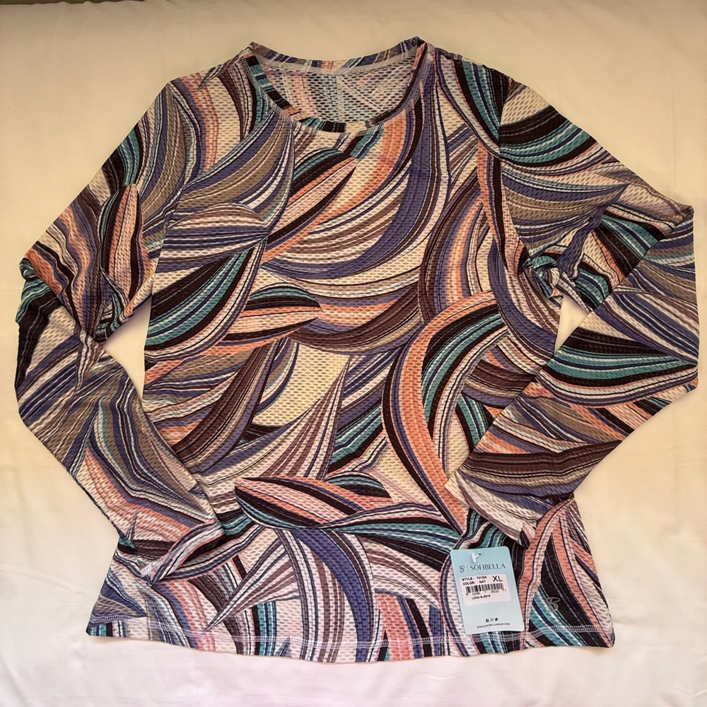 Sofibella Airflow Women's Long Sleeve Mesh Breathable Shirt Size XL